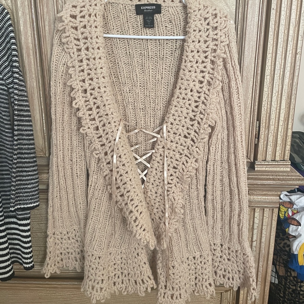 Express Hand knit Cream Sweater